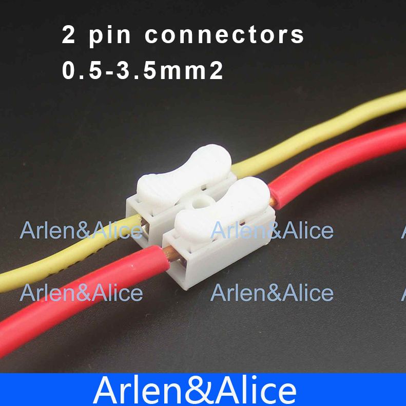 100Pcs 2  Ǫ  ̺ Ŀ  輱  10A 250V/100Pcs 2 pin push quick cable connector terminal Wiring Terminal 10A 250V